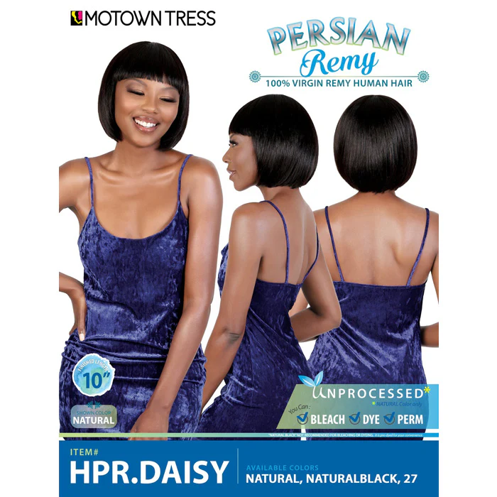 Motown Tress Persian Remy Full Wig HPR.DAISY - 100% VIRGIN REMY HUMAN HAIR - Image 7