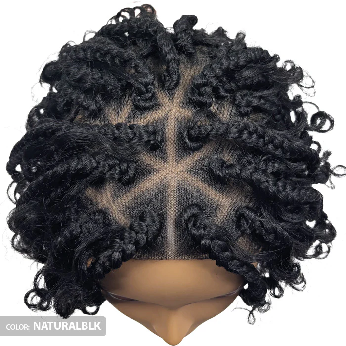 Motown Tress Secret Glueless HD Hand-Tied Whole Lace Hand-Braided Wig - BOHO BOX BOB BRAID - WLBB.WINK - Image 4