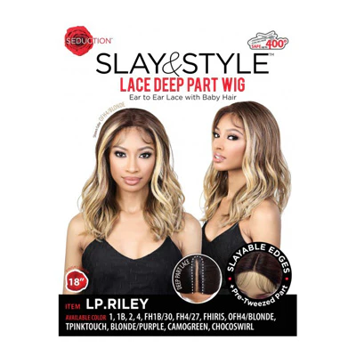 Motown Tress Slay & Style Synthetic Lace Deep Part with Baby Hair Pre-Tweezed Wig 18" - LP RILEY - Image 4