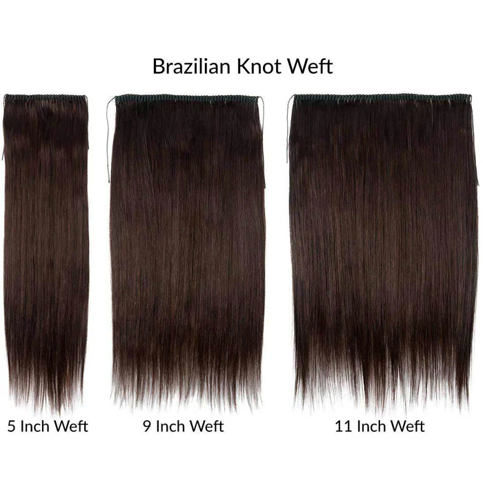 New Born Free 360 Weft 100% Human Hair Brazilian Knot Weft Weave - STRAIGHT 18" - Image 3