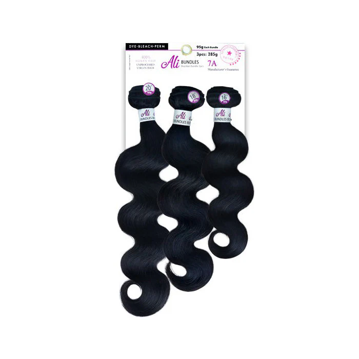 New Born Free Ali 100% Unprocessed Virgin Human Hair Brazilian Bundle Weave - 3x BODY WAVE 10-26" - Image 2