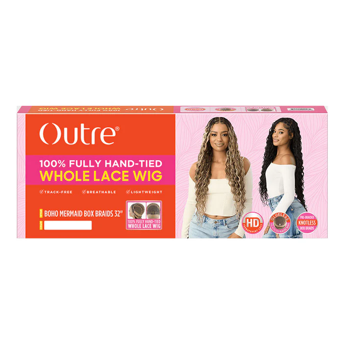 Outre 100% Full Hand Tied Glueless HD Whole Lace Wig - BOHO MERMAID BOX BRAID 32" - Image 5