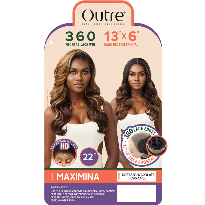 Outre 100% Human Hair Blend Glueless 360 HD 13x6 Hand-Tied Lace Frontal Wig - MAXIMINA - Image 4