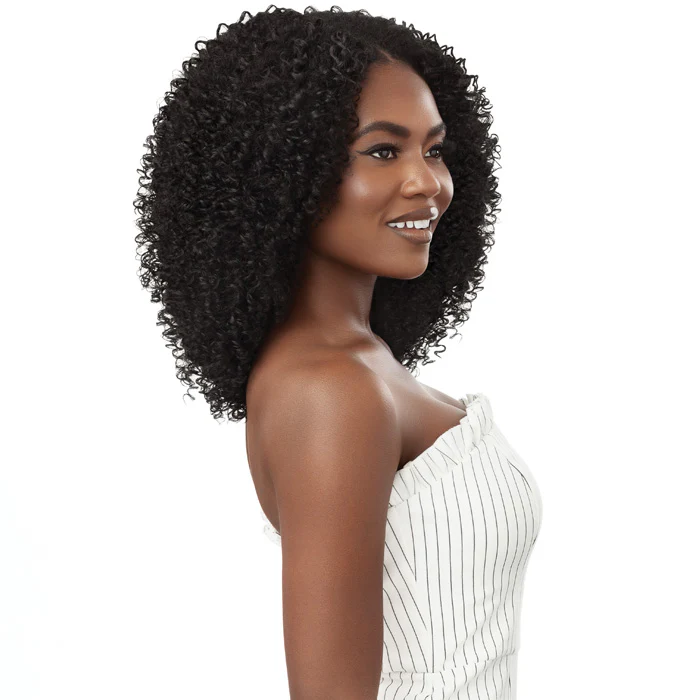 Outre 100% Human Hair Blend U-Part Cap Leave Out Wig - AFRO CURLS 16 - Image 3
