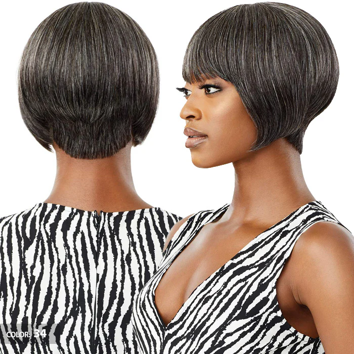 Outre 100% Human Hair Fab & Fly Gray Glamour Full Cap Wig HARRIET - Image 3