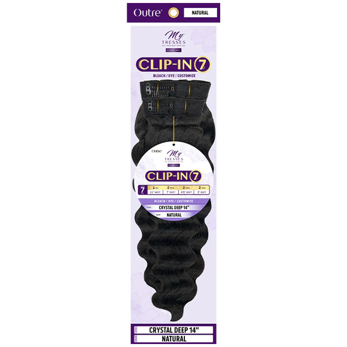 Outre 100% Unprocessed Human Hair 7 pcs Clip-In Weave - CRYSTAL DEEP 14"