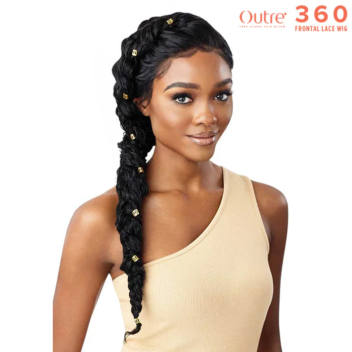 Outre 360 Frontal Lace 100% Human Hair Blend 13X6 HD Lace Front Wig - KAYREENA - Image 2