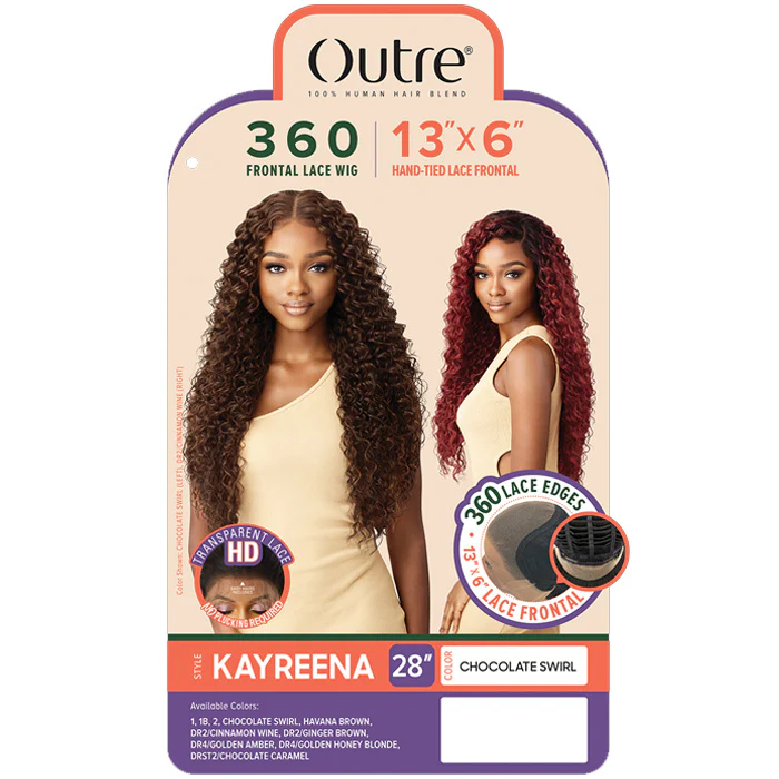 Outre 360 Frontal Lace 100% Human Hair Blend 13X6 HD Lace Front Wig - KAYREENA - Image 6