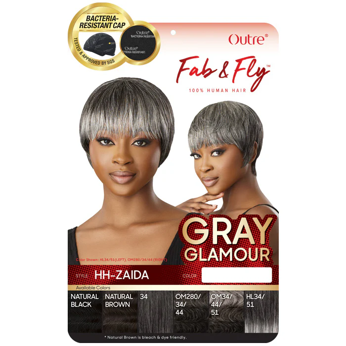 Outre Fab & Fly 100% Human Hair Gray Glamour Full Wig - HH-ZAIDA - Image 4