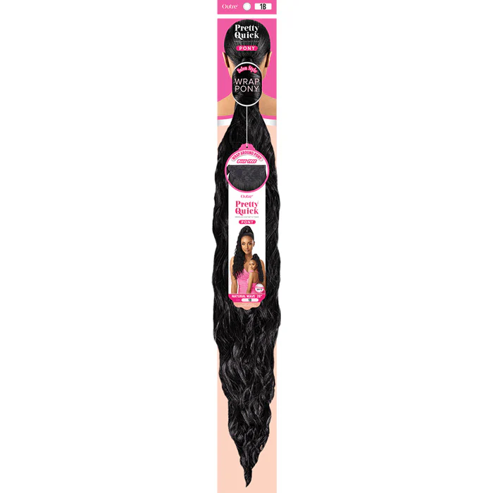 Outre Pretty Quick Wrap Around Ponytail - NATURAL WAVE 28" - Image 4