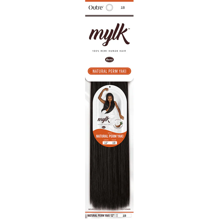 Outre Mylk 100% Remy Human Hair Weaves - NATURAL PERM YAKI 10"/12"/14" - Image 2