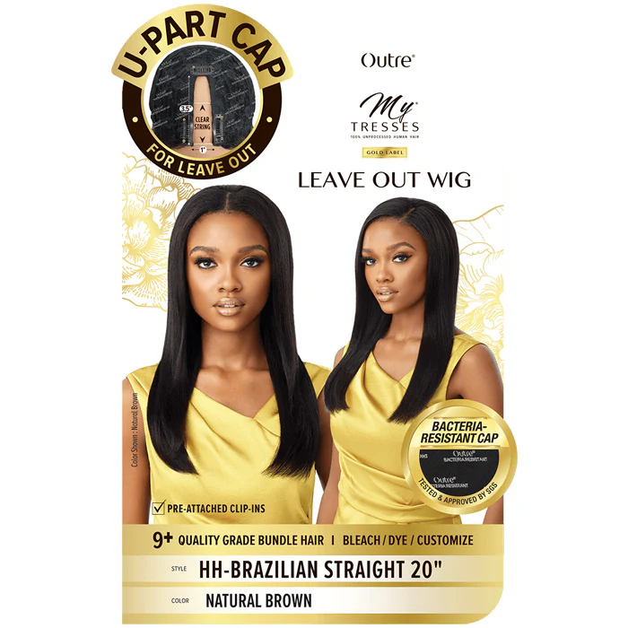 Outre Mytresses Gold Label 100% Unprocessed Human U-Part Cap Leave Out Wig - HH BRIAZILIAN STRAIGHT 20" - Image 5