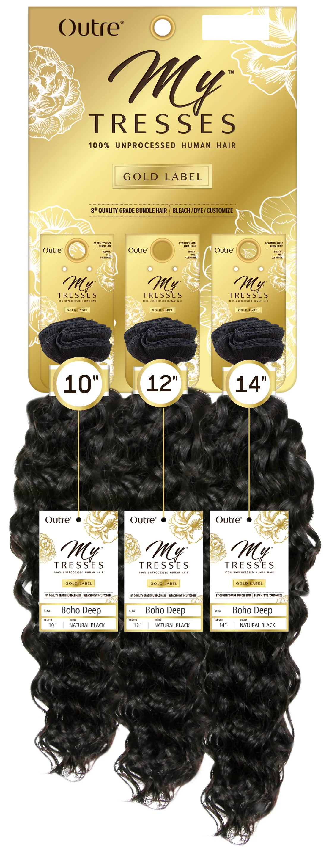 Outre MyTresses Gold Label 100% Unprocessed Human Hair Weave BOHO DEEP 10-22 Inch - Image 2