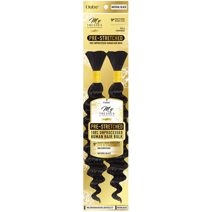 Outre Mytresses Gold Label Braids 100% Unprocessed Human Hair Braids - PRE-STRETCHED NATURAL DEEP BULK (10"/12"/14"/18")