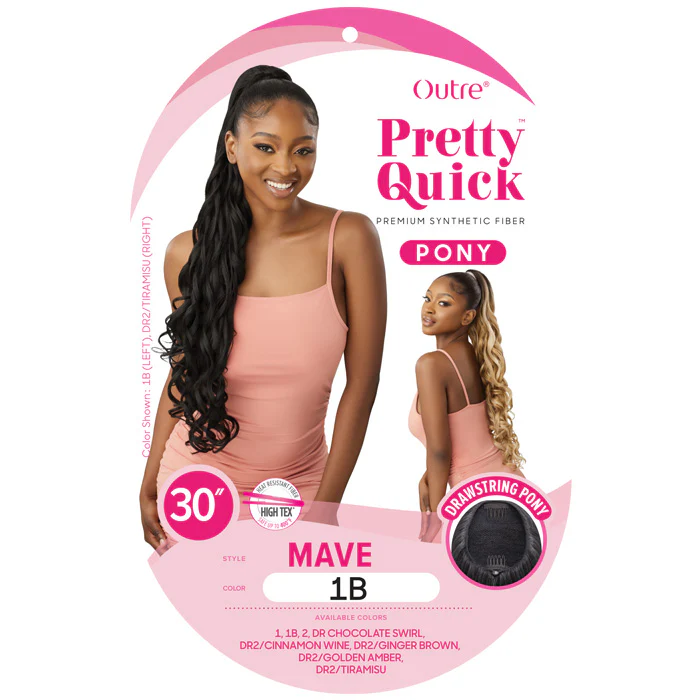 Outre Pretty Quick Drawstring Ponytail - MAVE - Image 4