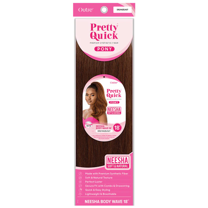 Outre Pretty Quick Neesha Soft & Natural Drawstring Ponytail - NEESHA BODY WAVE 18" - Image 3