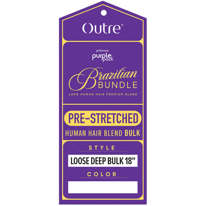 OUTRE PURPLE PACK BRAZILIAN BUNDLE 100% HUMAN HAIR BLEND BRAID - PRE STRETCHED LOOSE DEEP BULK 18/24 inch - Image 3