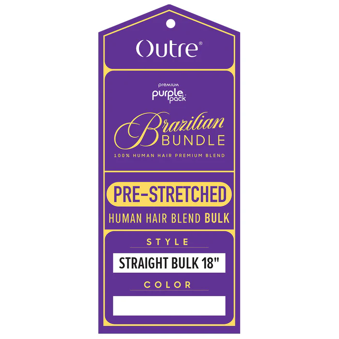 OUTRE PURPLE PACK BRAZILIAN BUNDLE 100% HUMAN HAIR BLEND BRAID - PRE STRETCHED STRAIGHT BULK - Image 3