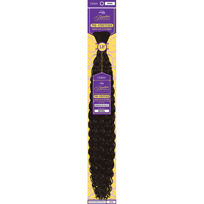 Outre Purple Pack Brazilian Bundle 100% Human Hair Blend Pre-Stretched Braid - DOMINICAN CURL BULK 10/14/18/24" - Image 3
