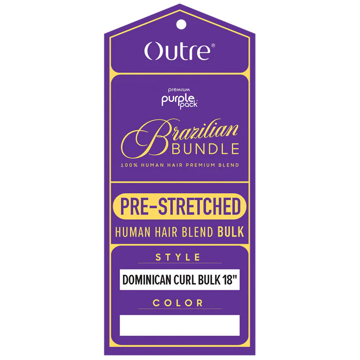 Outre Purple Pack Brazilian Bundle 100% Human Hair Blend Pre-Stretched Braid - DOMINICAN CURL BULK 10/14/18/24" - Image 6