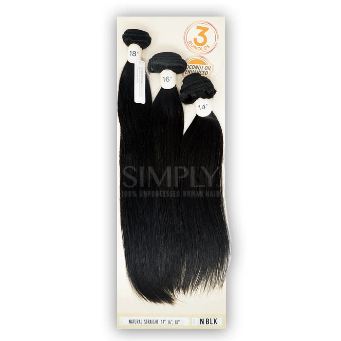 Outre Simply 100% Non-Processed Human Hair Weave Bundle - NATURAL STRAIGHT 10-22" - Image 2