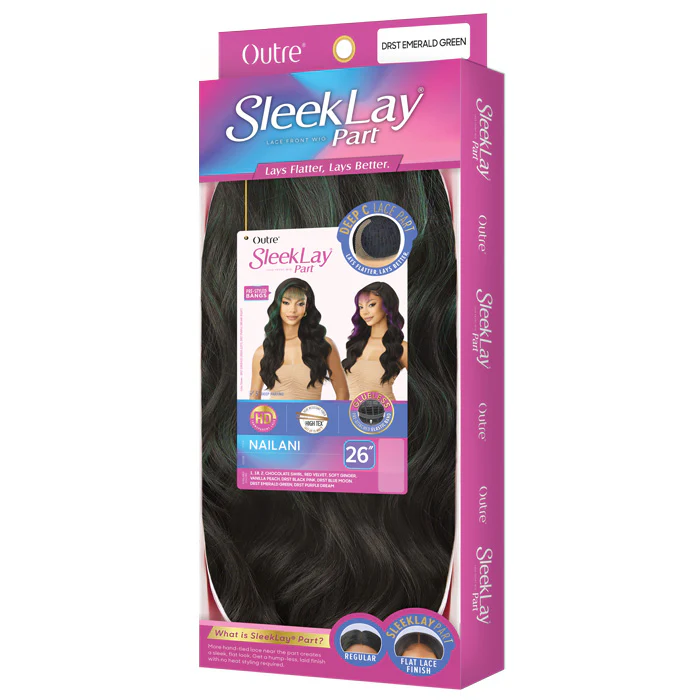 Outre Sleek Lay Glueless Deep C-Part HD Lace Front Wig - NAILANI - Pre-Styled Bangs - Image 5