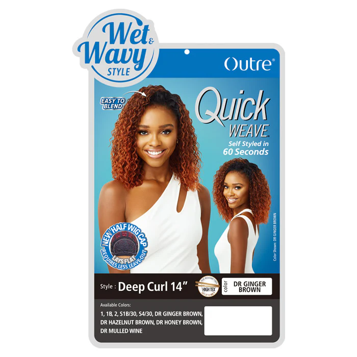 Outre Quick Weave Wet & Wavy Style Half Wig - DEEP CURL 14" - Image 4