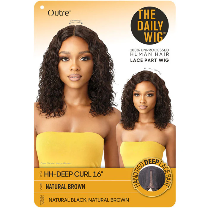 Outre The Daily Wig 100% Unprocessed Human Hair Lace Part Wig - DEEP CURL 16 - Image 4
