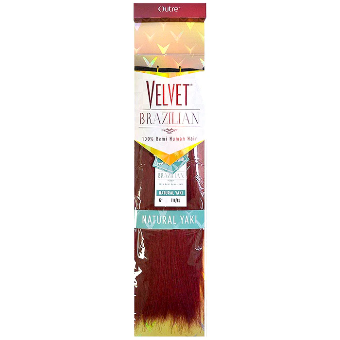 Outre Velvet Brazilian 100% Remi Human Hair Weave - NATURAL YAKI 10-18" - Image 2