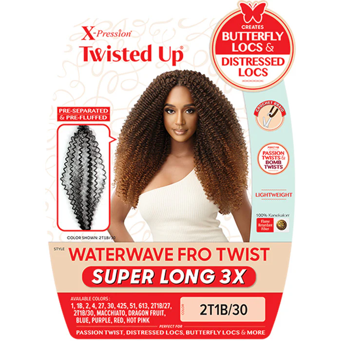 Outre X Pression Twisted Up Crochet Braid - WATERWAVE FRO TWIST SUPER LONG 3X - Image 4