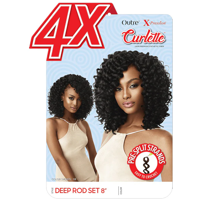 Outre X-Pression Curlette 4X Crochet Braid - DEEP ROD SET 8 Inch - Image 3