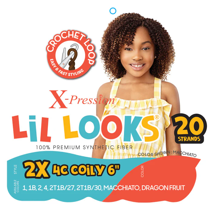 Outre X-Pression Lil Looks Kids Crochet Loop Braid - 2X 4C COILY 6" - Image 2