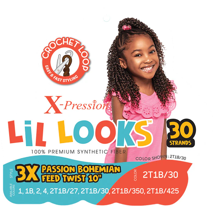 Outre X-Pression LiL Looks Kids Crochet Loop Braid - BOHEMIAN FEED TWIST 10" 3X - Image 3