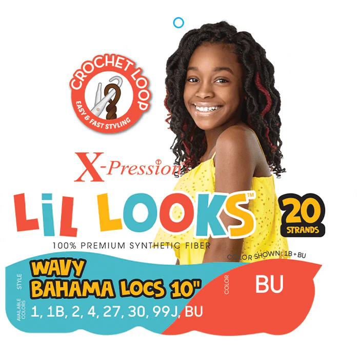 Outre X-Pression LiL Looks Kids Pre-Loop Crochet Loop Braid - WAVY BAHAMA LOCS 10" - Image 2