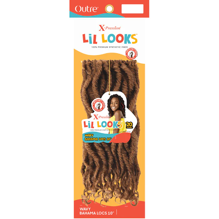 Outre X-Pression LiL Looks Kids Pre-Loop Crochet Loop Braid - WAVY BAHAMA LOCS 10" - Image 3