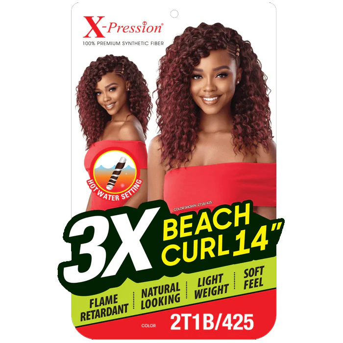 Outre X-Pression Pre-Looped Crochet Braids - BEACH CURL 14" 3X - Image 4