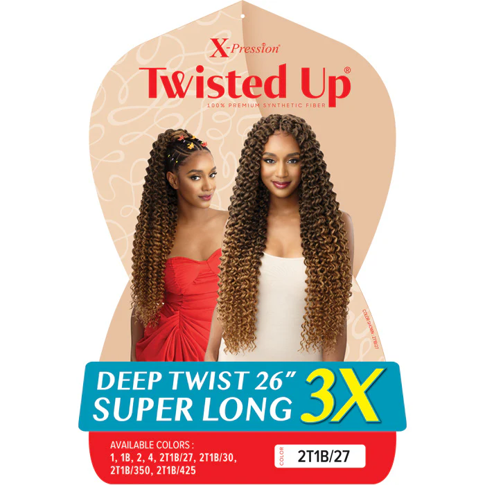 Outre X-Pression Twisted Up Crochet Braids 3X - DEEP TWIST 26 SUPER LONG - Image 3
