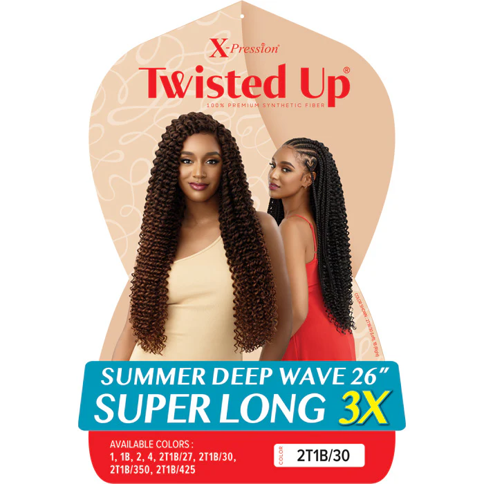 Outre X-Pression Twisted Up Crochet Braids 3X - SUMMER DEEP WAVE 26 SUPER LONG - Image 3
