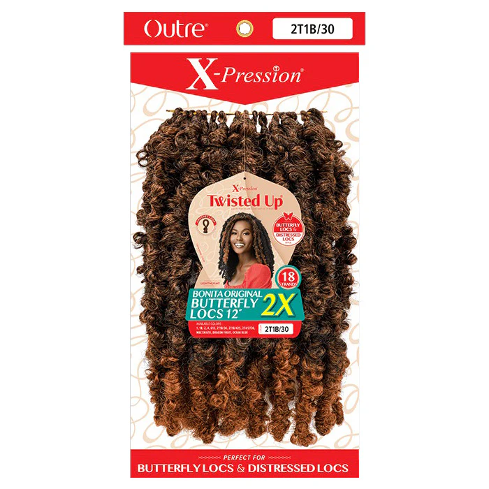Outre X-Pression Twisted Up Crochet Loop Braid - 2X BONITA ORIGINAL BUTTERFLY LOCS 12 - Image 4