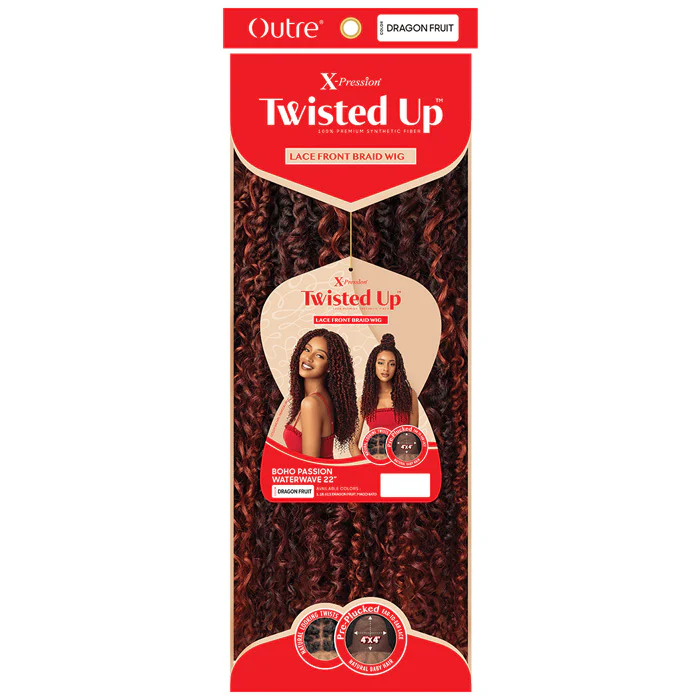 Outre X-Pression Twisted Up Glueless 4x4 Lace Front Braid Wig - BOHO PASSION WATERWAVE 22" - Image 5