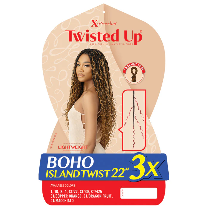 Outre X-Pression Twisted Up Pre-Loop Crochet Braid - BOHO ISLAND TWIST 22 3X - Image 2