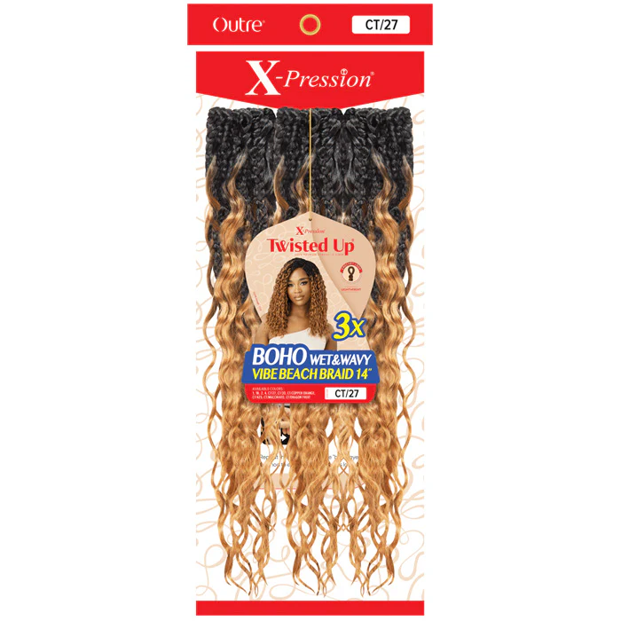 Outre X-Pression Twisted Up Pre-Loop Crochet Braid - BOHO WET & WAVY VIBE BEACH BRAID 14 3X - Image 2