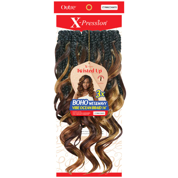 Outre X-Pression Twisted Up Pre-Loop Crochet Braid - BOHO WET&WAVY VIBE OCEAN BRAID 14 3X - Image 3