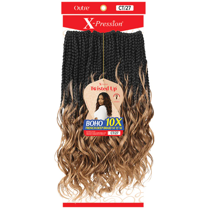 Outre X-Pression Twisted Up Pre-Looped Crochet Braid - BOHO FRENCH DEEP BRAID 14"15"16" 10X - Image 3
