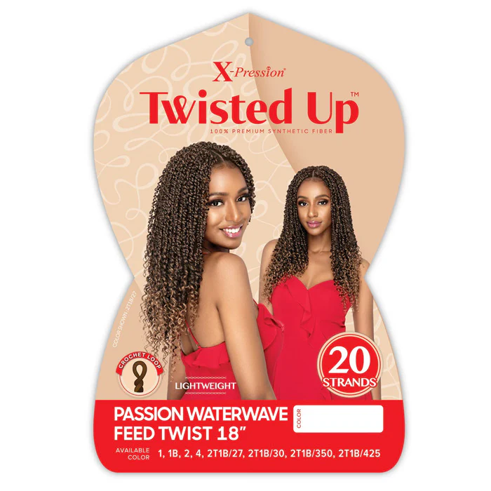 Outre X-Pression Twisted Up Pre-Looped Crochet Braids - PASSION WATERWAVE FEED TWIST 18" - Image 3