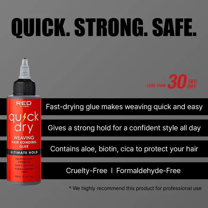 Red by Kiss Quick Dry Weaving Hair Bonding Glue Ultimate Hold (2 Oz / 4 Oz) - Image 4