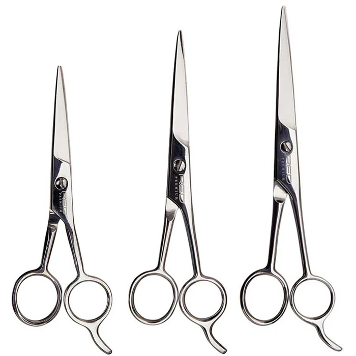 Red Premium Stainless Steel - STRAIGHT HAIR SHEAR 5 1/2" / 6 1/2" / 7 1/2" - Image 5