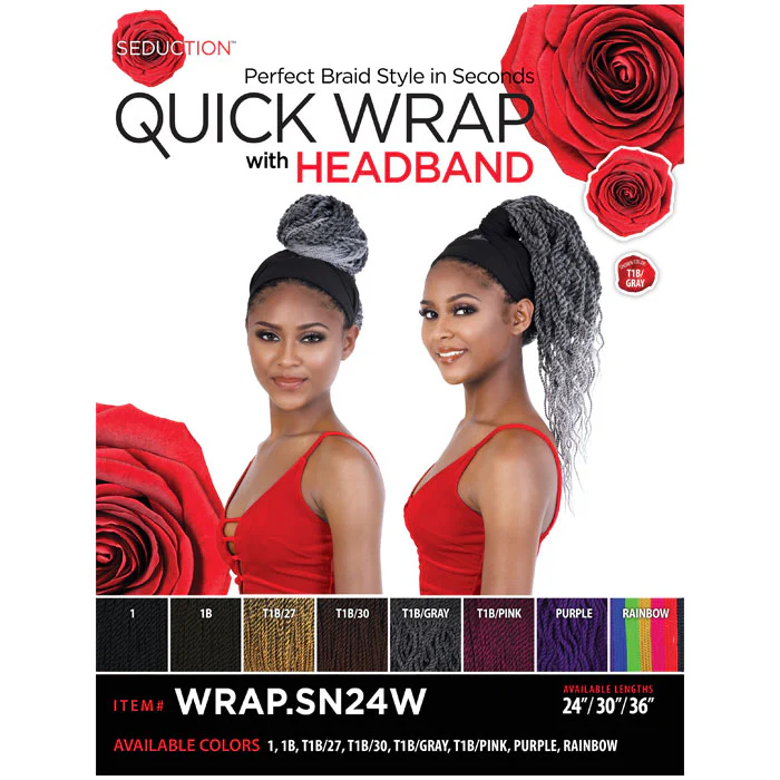 Seduction Quick Wrap with Headband Wig - WRAP.SN36W 36" TWIST STYLE - Image 4