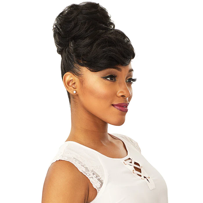 Sensationnel 100% Premium Fiber Instant Bun with Bangs CARLA - Image 3