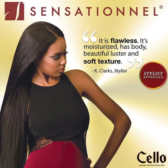 Sensationnel 100% Remy Human Hair Weave CELLO YAKI 10"-18" - Image 4
